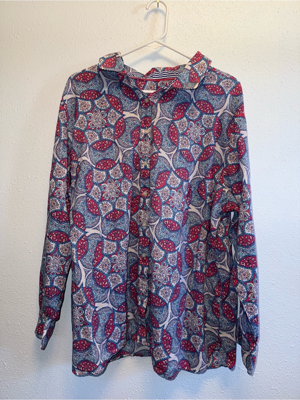Talbots Blue & Red Paisley Button-Down Shirt
